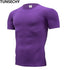 Fashion pure color T-shirt Men Short Sleeve compression tight Tshirts Shirt S- 4XL Summer Clothes - menochic